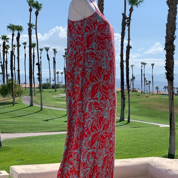 Escapada living Resort Wear Red  Maxi Dress medium - Picture 10 of 10